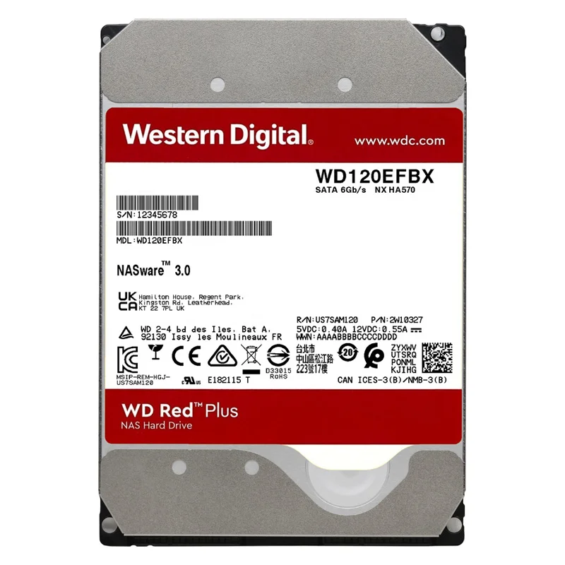 هارد دیسک اینترنال وسترن دیجیتال مدل Red Plus ظرفیت 8 ترابایت