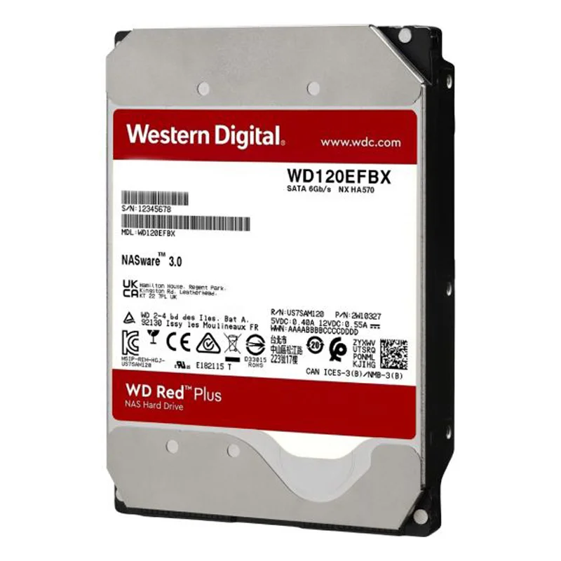هارد دیسک اینترنال وسترن دیجیتال مدل Red Plus ظرفیت 12 ترابایت