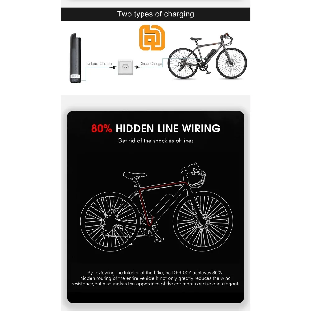 دوچرخه شهری دوکیو سایز 27.5 مدل E-Bike DEB-007 - 5