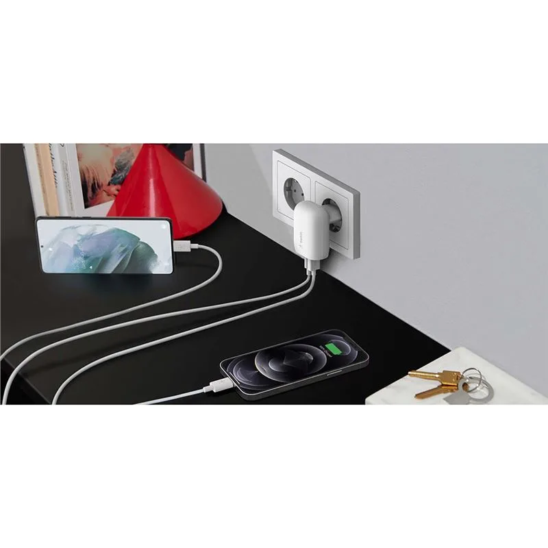 شارژر دیواری Belkin فست شارژ 37 وات USB-C,A WCB007 - 3