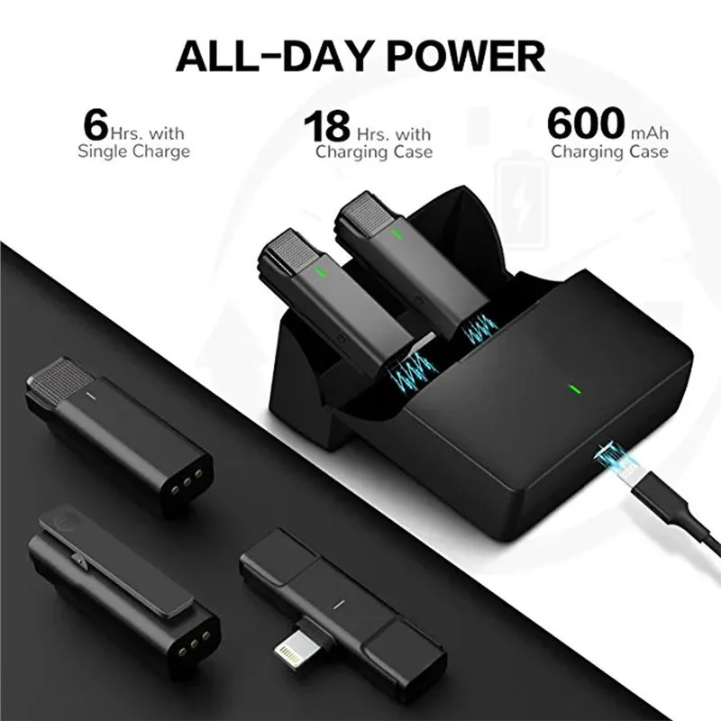 میکروفون یقه‌ای بی سیم مخصوص آیفون (دو میکروفونه) - 2