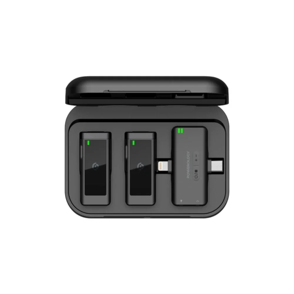 میکروفن بی سیم دو مخاطبه پاورولوژی مدل Lavalier Pwmic2bk