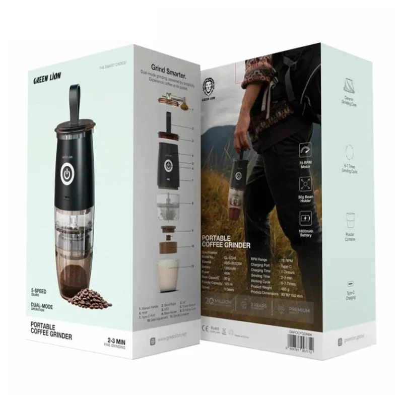 آسیاب قهوه شارژی و دستی قابل حمل گرین لاین