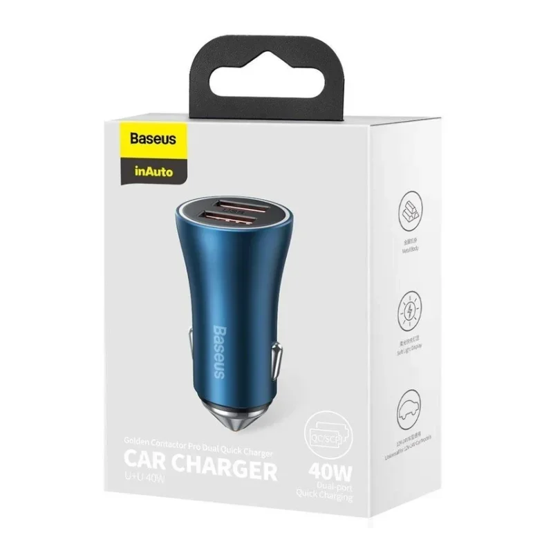 شارژر فندکی باسئوس مدل Golden Contactor Pro 40W