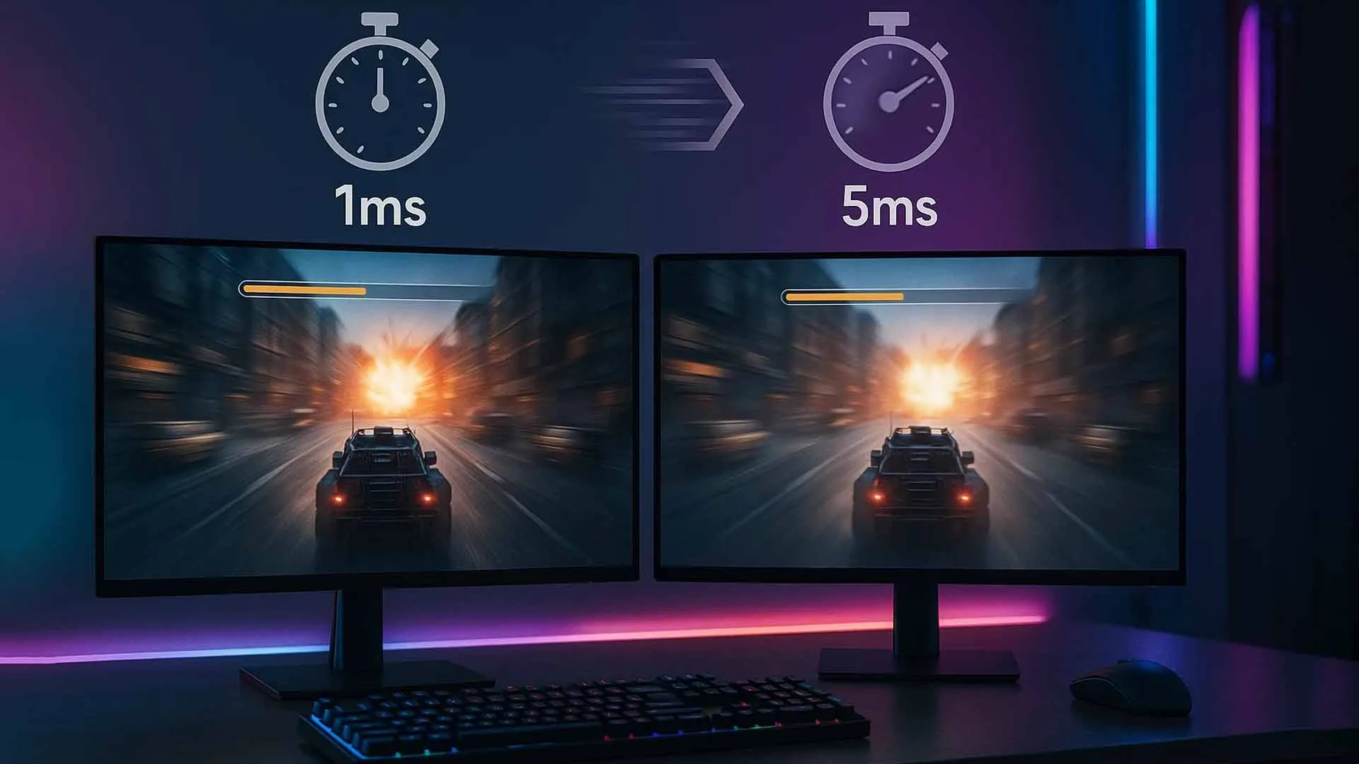 تفاوت واقعی ۱ms و 5ms در مانیتورهای گیمینگ