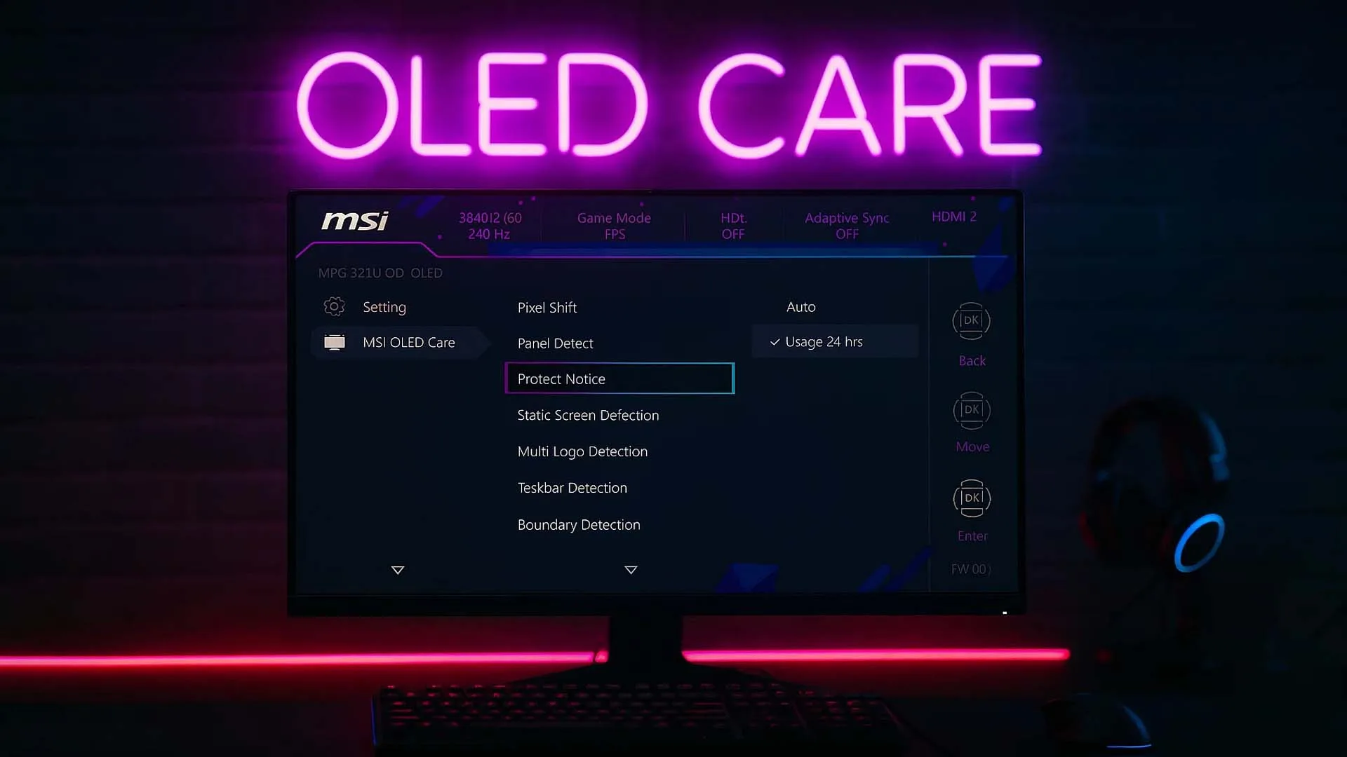 تکنولوژی OLED Care در مانیتورهای MSI