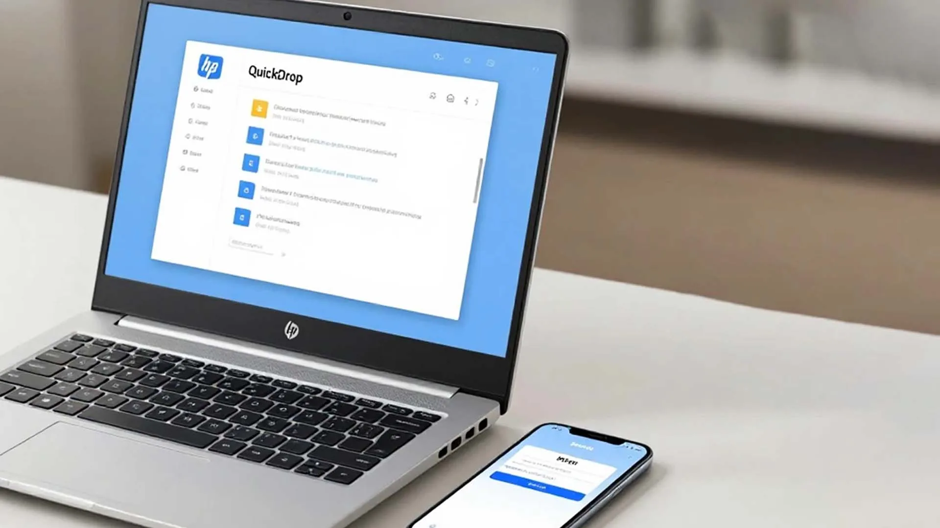 انتقال فایل بین لپتاپ HP و موبایل با HP QuickDrop