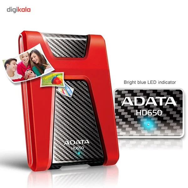 هارددیسک اکسترنال ای دیتا مدل دش‌درایو دیوربل HD650 ظرفیت 1 ترابایت