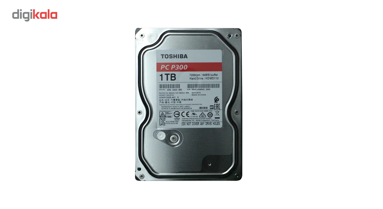 هارددیسک اینترنال توشیبا مدل P300 HDWD110EZSTA ظرفیت 1 ترابایت