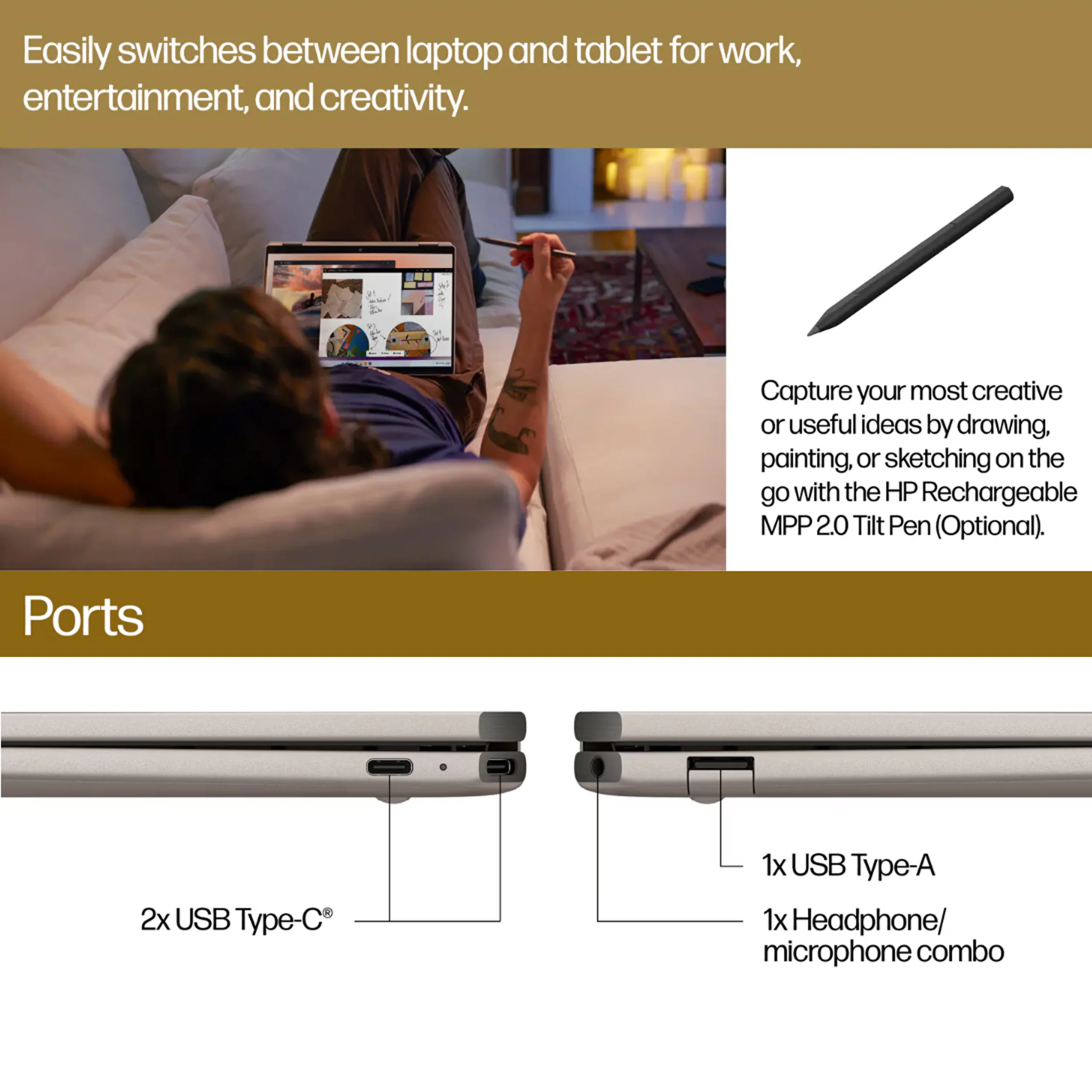 لپ تاپ 14.0 اینچی اچ پی لمسی مدل OmniBook Ultra Fli fh000 Core Ultra 7 256V 16GB 1TB Intel Arc