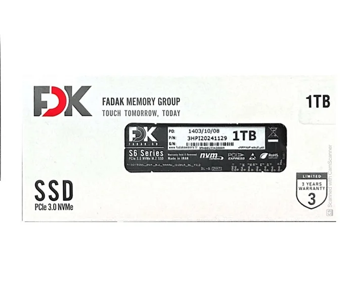اس اس دی اینترنال فدک مدل S6 M.2 ظرفیت 1ترابایت