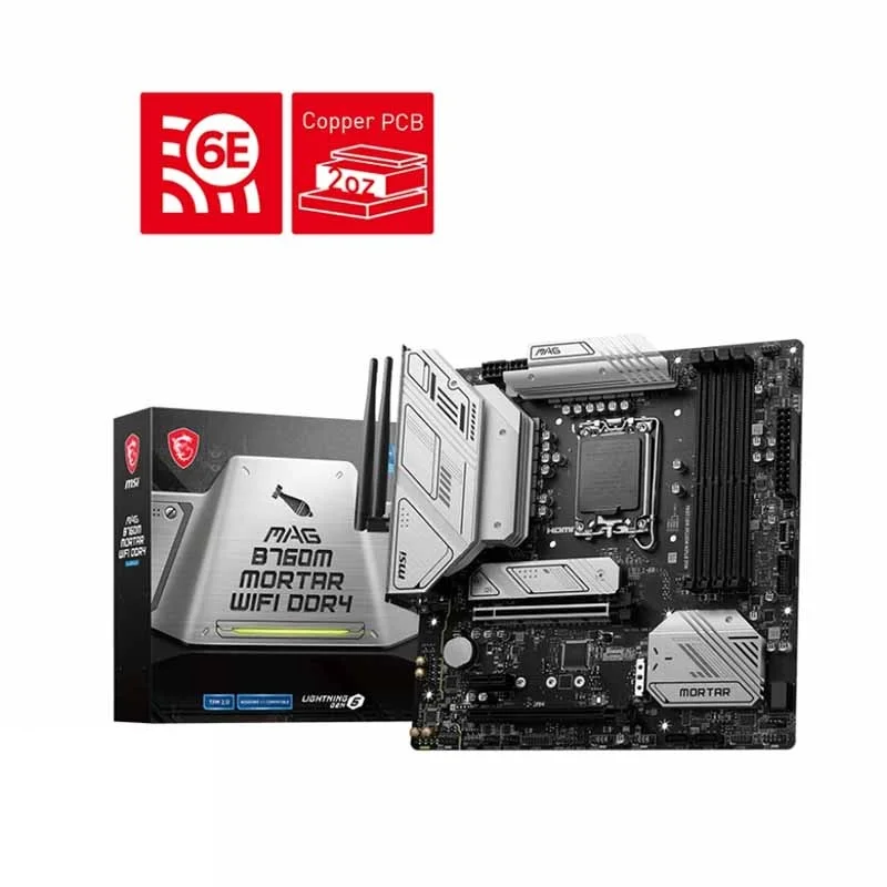 مادربرد ام اس آی مدل MAG B760M MORTAR WIFI DDR4 سوکت 1700