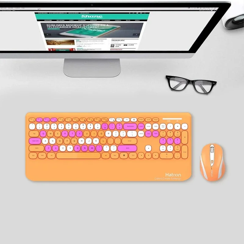 کیبورد و ماوس بی‌سیم هترون مدل HKCW350